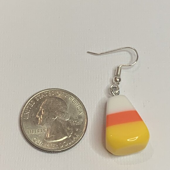 Candy Corn Earring, Halloween Earring, Funny Food Earring, Fall Earring, Candy - Picture 5 of 8